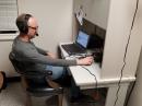 Andrew Goss Ph.D. (AA5JF) our club sponsor operating the radio during the event.    